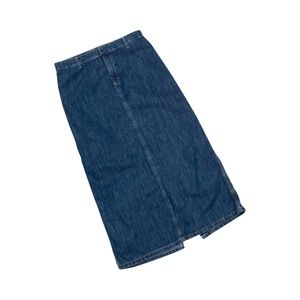 Tommy Hilfiger Womens Size 10 Denim Maxi Skirt Vintage 2001 Y2K  Back Slit Blue